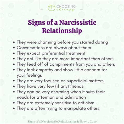 early signs of narcissism dating